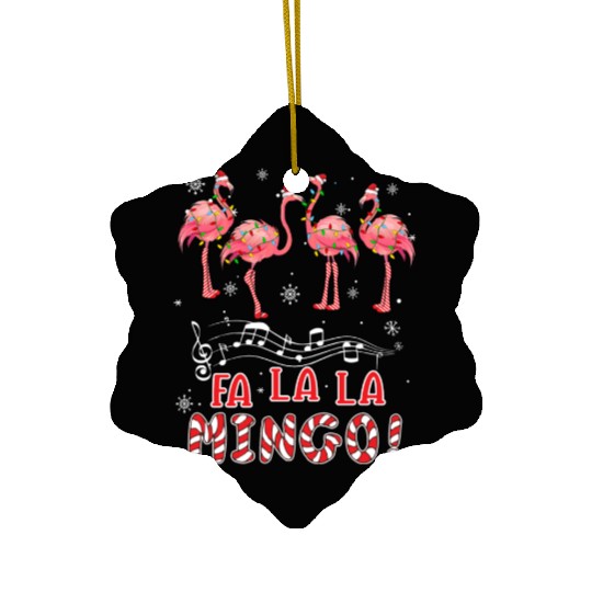 Candy Cane Flamingoes Fa La La Mingo Flamingo Ceramic Ornaments