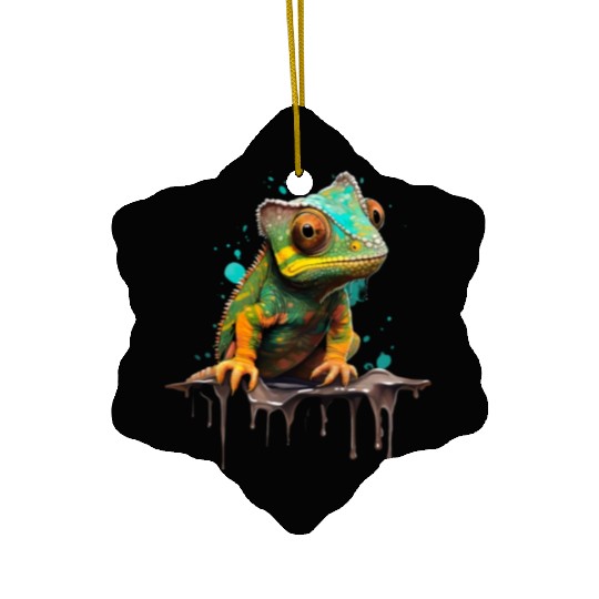 Cute Chameleon for Lizard Pet Lover Ceramic Ornaments