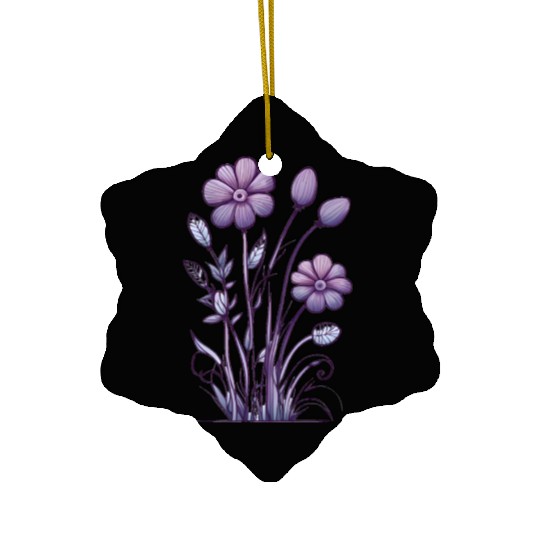 Lavender Majesty: A Tapestry of Orchids and Lilacs Ceramic Ornaments