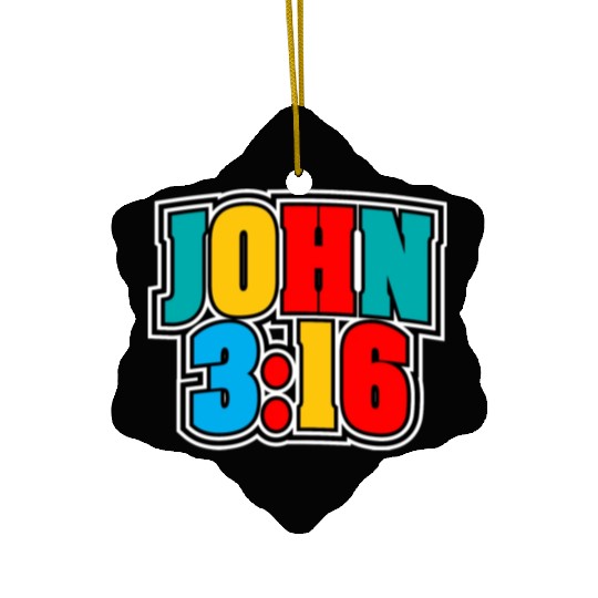 John 3:16 Love Jesus Bible Text Christian Ceramic Ornaments