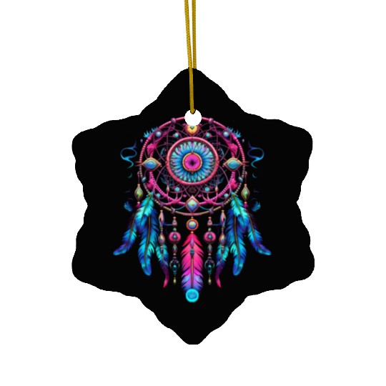 Neon Dreamcatcher Fantasy | Plastic Poppy™ Ceramic Ornaments