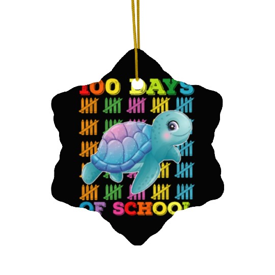 100 Days Of School Turtle Teacher Student Ceramic Ornaments