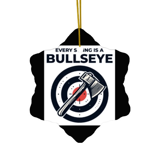 Axe Throwing Axe Thrower Lumberjack Funny Bullseye Ceramic Ornaments