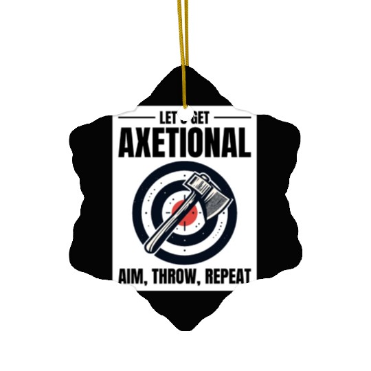 Axetional Axe Throwing Bullseye Aim Throw Repeat Ceramic Ornaments