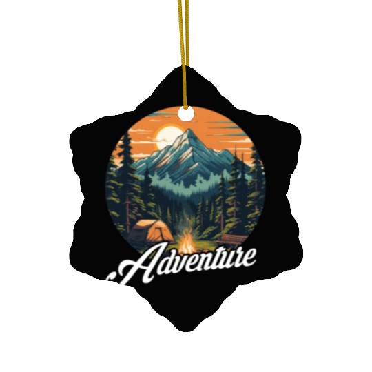 Forest nature trekking adventure Ceramic Ornaments