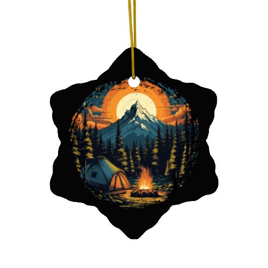 Forest nature trekking adventure Ceramic Ornaments