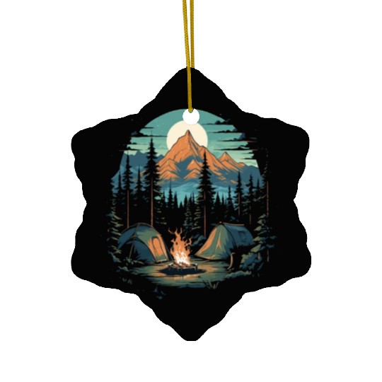 Forest nature trekking adventure Ceramic Ornaments