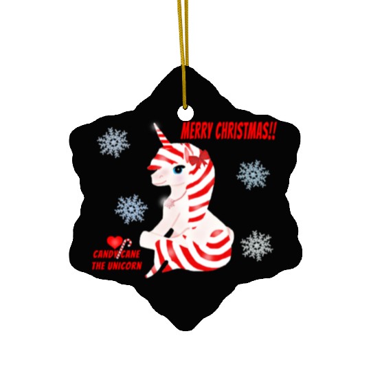 "Candy Cane the Unicorn" (Snowflake Snuggliezz) Ceramic Ornaments