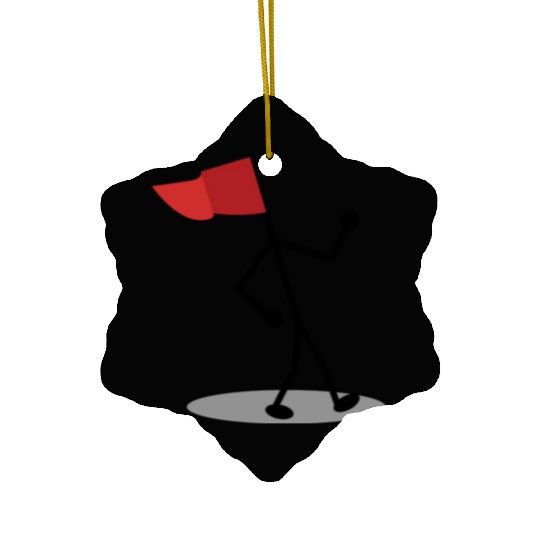 Walking Red Flag Ceramic Ornaments