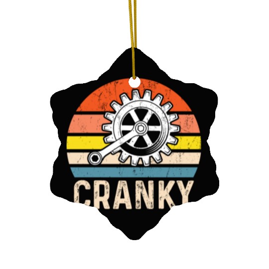 Cranky Vintage Sun funny Bicycle Lovers Ceramic Ornaments