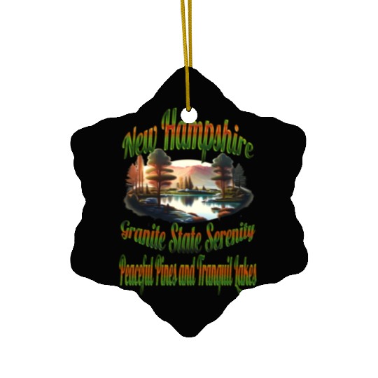 New Hampshire Granite State Serenity Ceramic Ornaments