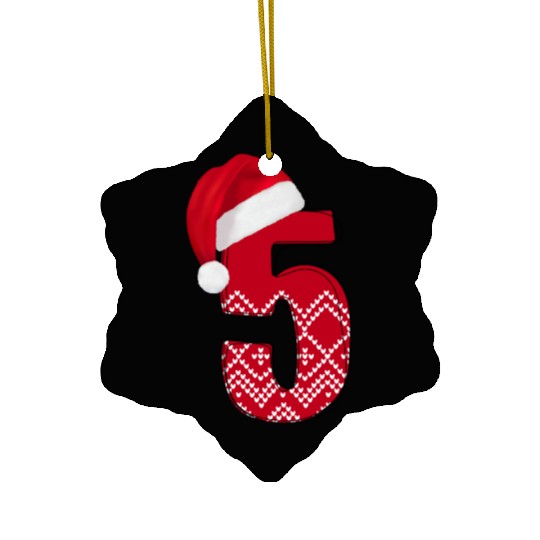 5 Number Fifth Birthday / Wedding Anniversary Ceramic Ornaments