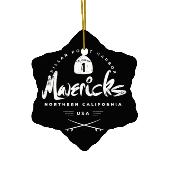Mavericks Pillar Point California Ceramic Ornaments