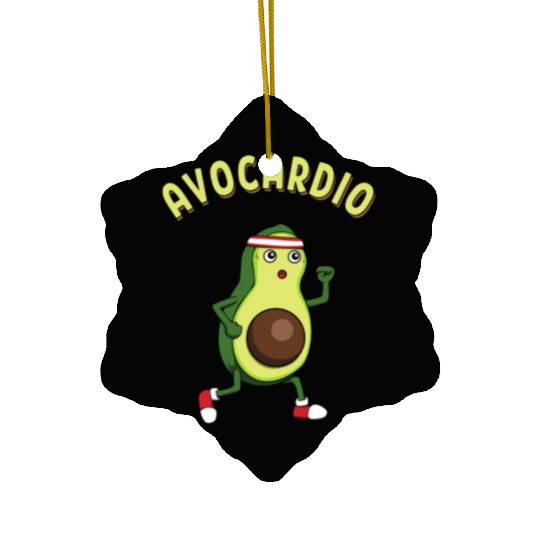 Avocardio Running Avocado Athlete Fitness Ceramic Ornaments
