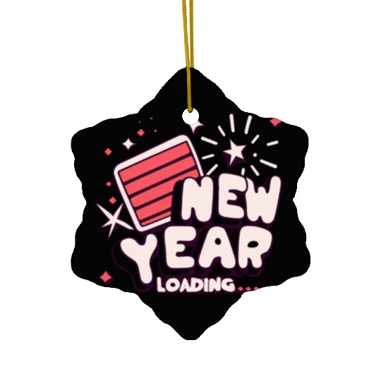 NYE New Year Loading Cheers To Festive New Year's Ceramic Ornaments