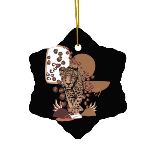 Funny Leopard Cheetah Animal Ceramic Ornaments