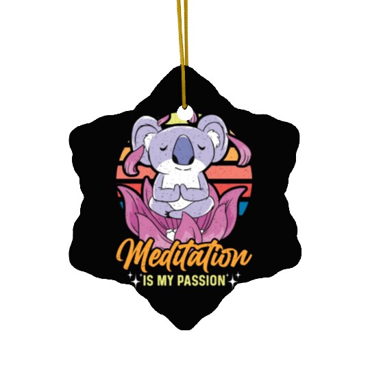 Meditation Is My Passion Relaxation Koala Lover Ceramic Ornaments