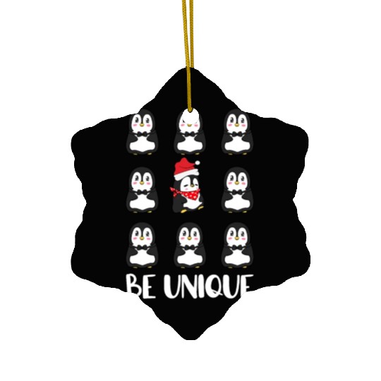 Santa Penguin Be Unique Gambling Christmas Ceramic Ornaments