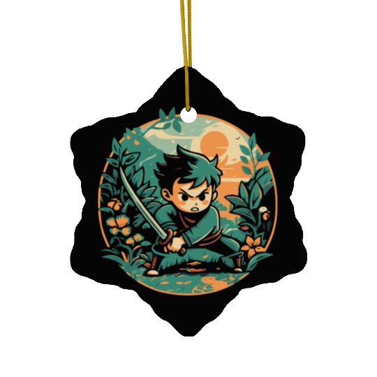 Little Boy Warrior - Fearless and Brave Ceramic Ornaments