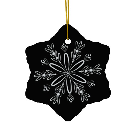 filigree snow crystal blossom in winter Ceramic Ornaments