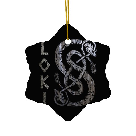 Loki's Symbol The Serpent Ceramic Ornaments Thor Mjolnir Valknut