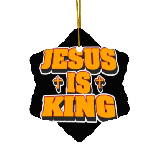 Jesus Is King Love Jesus Christian Christmas Ceramic Ornaments