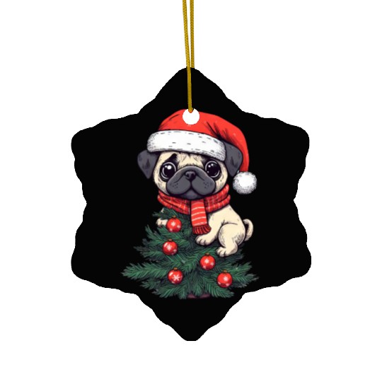 Christmas Pug - Adorable Tree Guardian Ceramic Ornaments