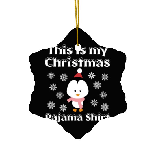 This is My Christmas Pajama Ceramic Ornaments Cute Penguin