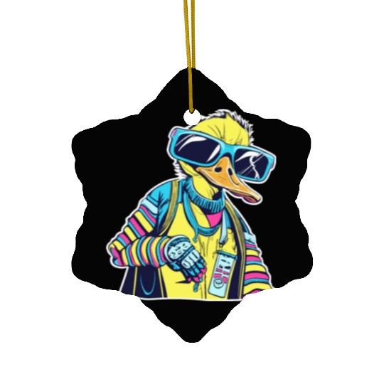 Punk Duck Duckling Punk Rocker Ceramic Ornaments