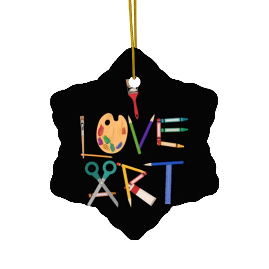 I Love Painting Teacher Drawing Ceramic Ornaments