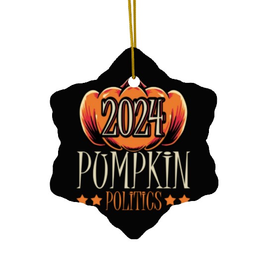 2024 Pumpkin Politics Vote Meme Halloween Voting Ceramic Ornaments