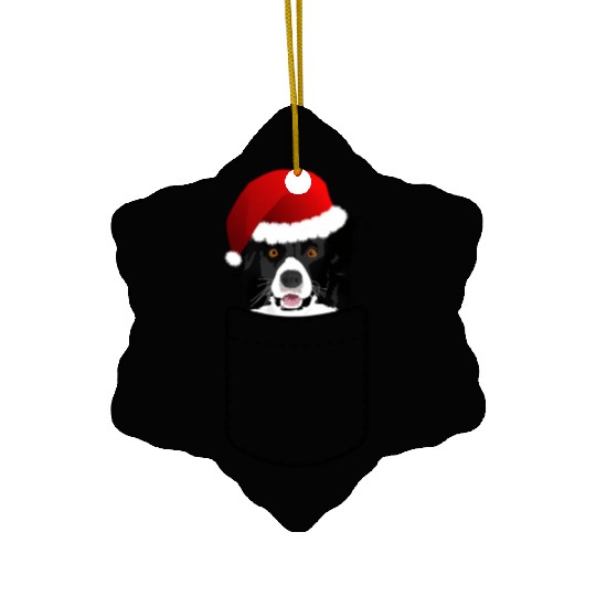 Pocket Border Collie Ceramic Ornaments