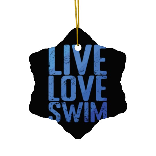 Live Love Swim Sport Training Ceramic Ornaments