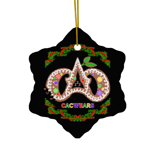 Christmas Bakery Gingerbread Cookie Pastry Logo Ceramic Ornaments