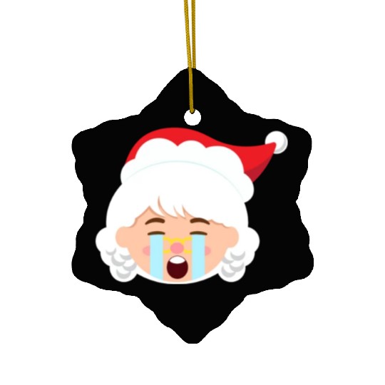 Mrs Claus Emoticons Crying Out Loud Christmasfunny Ceramic Ornaments