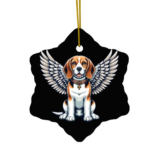 Beagle Angel - Adorable Dog with Wings Ceramic Ornaments