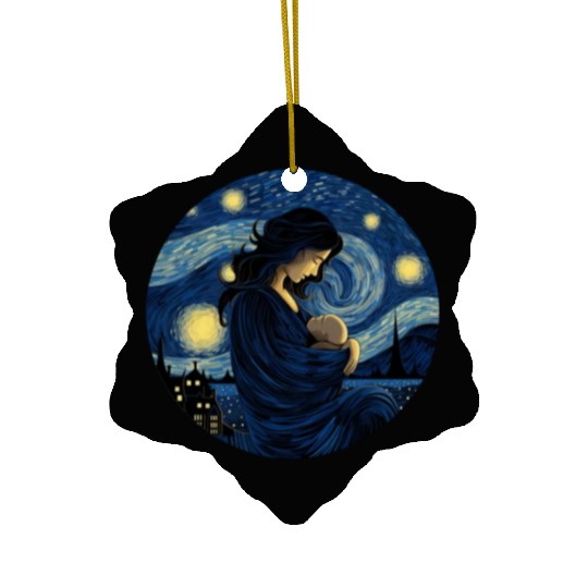 Breastfeeding Starry Night Ceramic Ornaments Motherhood