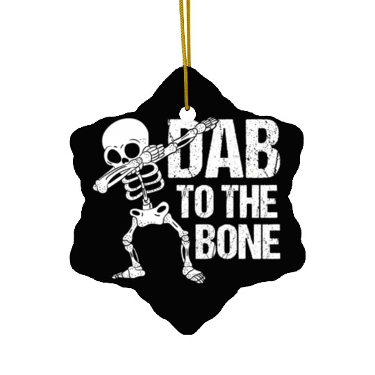 Dab To The Bone Dancing Skeleton Halloween Ceramic Ornaments