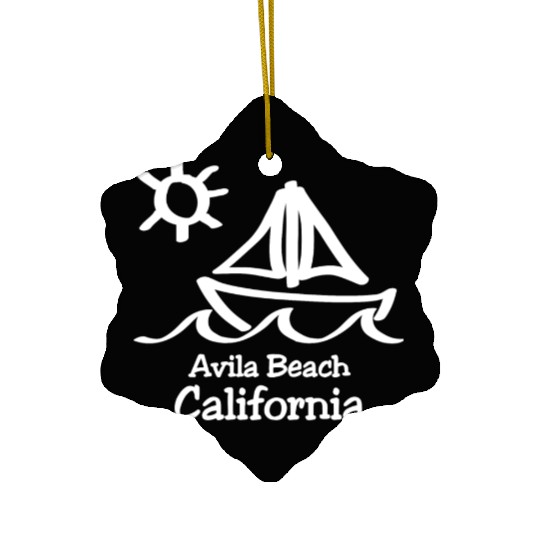 Avila Beach California Sailboat Vacation Trip Ceramic Ornaments