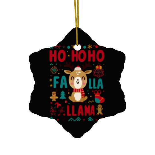 ho ho ho reindeer Ceramic Ornaments