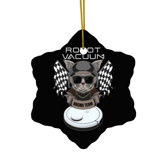 Robot Vacuum Cleaner Racing Team Robot Ceramic Ornaments