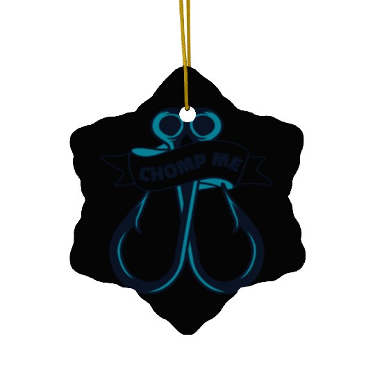 Chomp Me Deep Sea Boat Ice Fisherman Fly Fishing Ceramic Ornaments