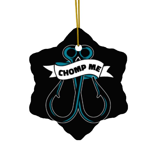 Chomp Me Deep Sea Boat Ice Fisherman Fly Fishing Ceramic Ornaments