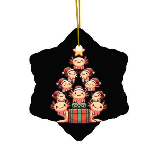 Axolotl Christmas Tree Merry Christmas Ceramic Ornaments