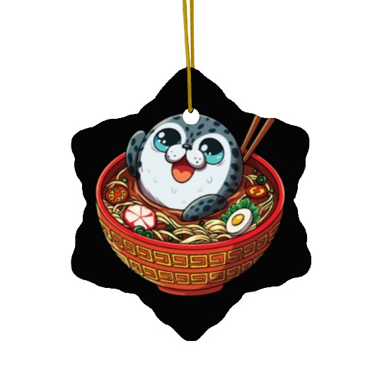 Marine Animal Sea Creature Ocean Ramen Soup Seal Ceramic Ornaments