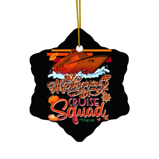 Thangiving Cruise Squad Cruise Ship Fall Pumpkins Ceramic Ornaments