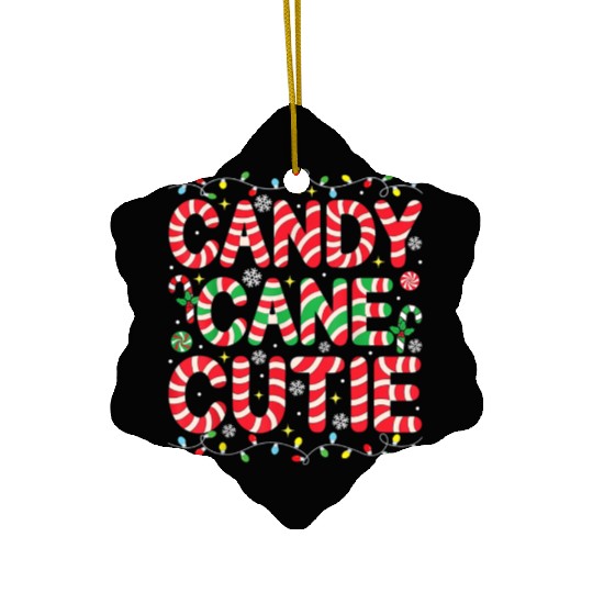 Funny Christmas Candy Cane Lover Crew Xmas Candy Ceramic Ornaments