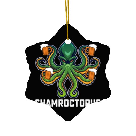 Shamroctopus Octopus Lover St Patrick's Day Ceramic Ornaments