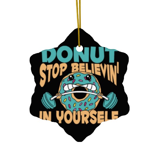 Fitness Donut Funny Donut Gym Ceramic Ornaments