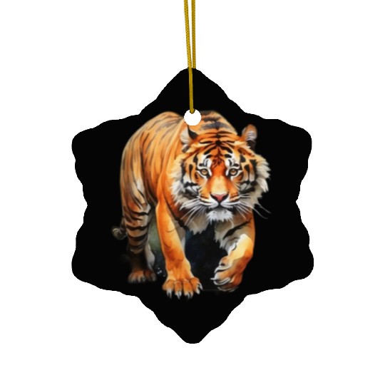 tiger watercolor Ceramic Ornaments
